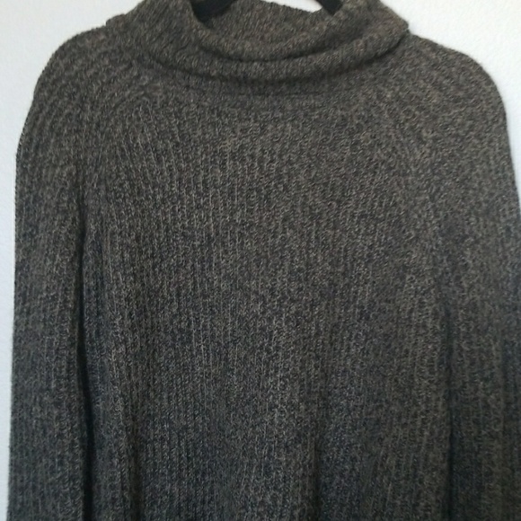 Express Y2K Crochet Academia Casual green wool blend cowl neck sweater - Picture 2 of 6